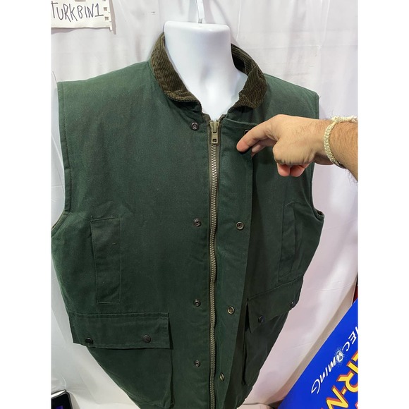 Work Wear King Green zip up Outdoors Camping Hunting Vest Size Large - Picture 2 of 11